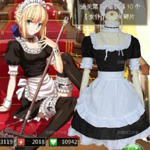 Neu Cosplay japanischer Anime Fate SABER Kleider Zero Maid Outfit #23-A6 - Bild 1 von 1