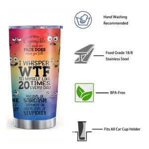 20 oz Insulated Mug Stainless Steel Double Vacuum with Straw - Picture 1 of 8