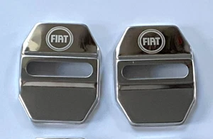 FIAT 500X \ 500L DOOR LOCK BUCKLE COVER CAP TRIM STAINLESS STEEL - 4 PIECES - Picture 1 of 4