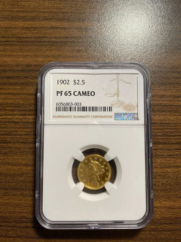 1902-P Liberty Head $2.50 Gold Quarter Eagle NGC PROOF PR 65 CAMEO 193 MINTAGE Cover