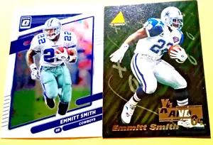 1995 Pinnacle X's And O's Emmitt Smith Dallas Cowboys & 2021 Donruss Optic - Picture 1 of 5