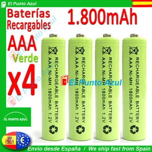 4 Pilas AAA Recargables ★ 1800mAh ★ Altísima Capacidad - 1,2 voltios ★ Battery - Imagen 1 de 3