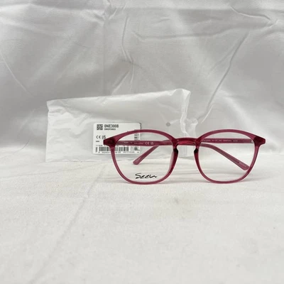Anteojos grandes redondos finos de acetato con borde completo Seen para mujer SNOF5003 borgoña Foto 1 de 4