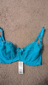 34D BOUX AVENUE UNDERWIRED BRIDGETTE TURQUOISE NON PADDED BRA BNWOT RRP £28 - Picture 1 of 3