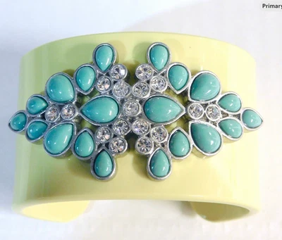 Brazalete Lia Sophia SPRITZER ~ Cristales Corte Resina Amarilla Turquesa "Piedras" Foto 1 de 4