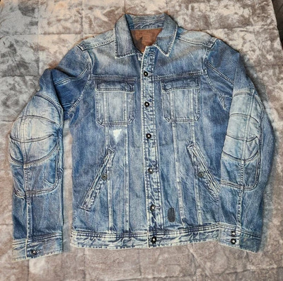 Chaqueta Denim Diesel - GRANDE Hombre - Estilo Motocicleta - Patrón Estrella Envejecida Foto 1 de 4