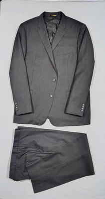 Hickey Freeman Yellow Label x Carlo Barbera 140's Grey 48L Two Piece Suit - Image 1 of 4