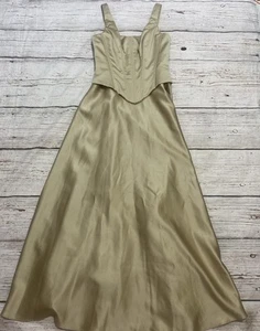 Maxi abito donna vintage Scott McClintock corsetto oro abito lungo nuovo con etichetta - Foto 1 di 11