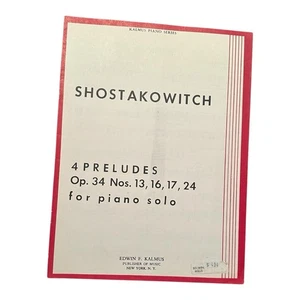 Shostakovich 4 Preludes Op 34 Piano Solo Edwin Kalmus NOS Vintage - Picture 1 of 3