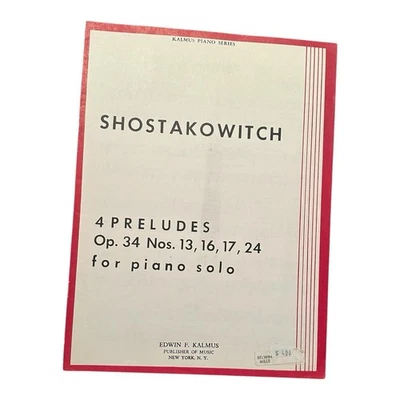 Shostakovich 4 Preludes Op 34 Piano Solo Edwin Kalmus NOS Vintage - Image 1 of 3