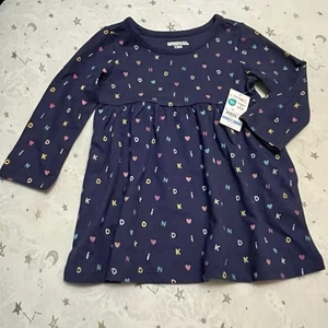 Garanimals Toddler Girl Long Sleeve Empire Waist Dress, “Kind” Letter 12 Mo K184 - Picture 1 of 2