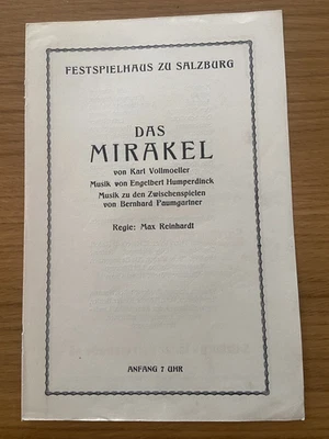 Programmfolder DAS MIRAKEL Max Reinhard  Salzburger Festspiele 1925 - Bild 1 von 2
