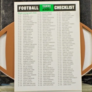 2010 Topps "MAGIC" Football Card # 3 of 3 *** CHECKLIST - Bild 1 von 3