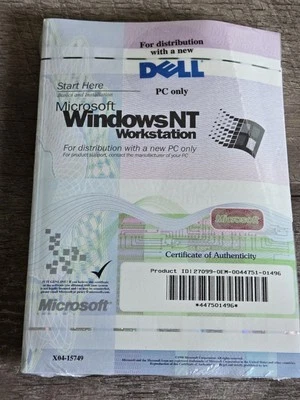 Microsoft Windows NT Workstation CD, Booklet & COA New Sealed Dell OEM - Image 1 of 4