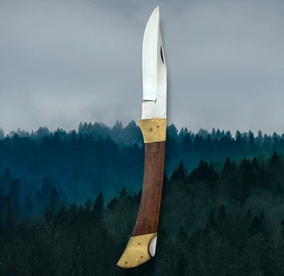 无品牌大号不锈钢巴基斯坦木质锁背老式折叠刀  — 第 1/4 张图片