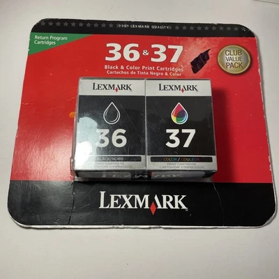 LEXMARK 36 37 Combo Pack Black Color Cartridges Sealed New OLD Stock 2009 - Image 1 of 4