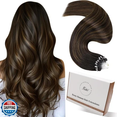 Удлинитель волос Hetto Micro Loop натуральные человеческие волосы коричневые микрошарики - Изображение 1 из 4