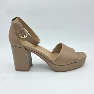 Sandalias Naturalizer Zapatos Mujer Talla 9.5W Tacón Bloque Perlado Cuero Plataforma - Imagen 1 de 13