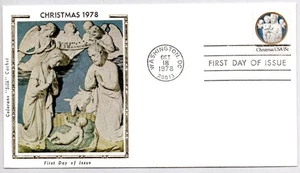 #1768 CHRISTMAS MADONNA AND CHILD STAMP FIRST DAY OF ISSUE, COLORANO SILK FDC - Picture 1 of 1