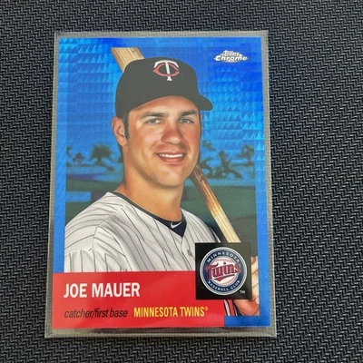 2022 Topps Chrome Platinum Anniversary - Joe Mauer #479 Blue Prism Refractor - Image 1 of 4