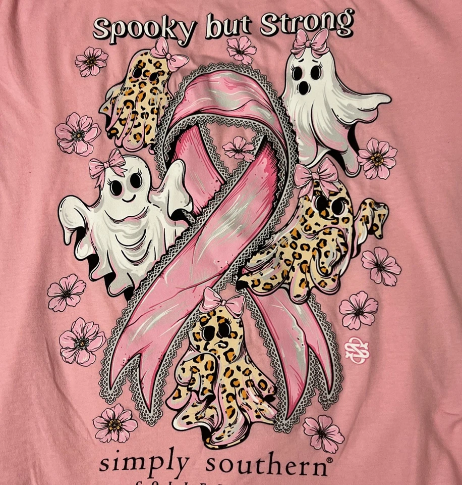 Camiseta Simply Southern nueva con etiquetas para mujer con cáncer de mama, espeluznante pero fuerte, talla M�� Foto 1 de 4