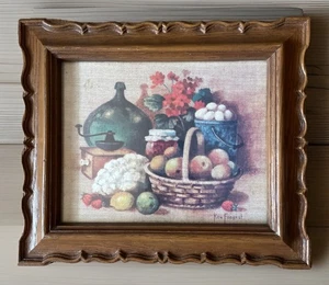 VTG Homco Wall Hanging Framed Print Ken Forrest Fresh From The Farm Country USA - Picture 1 of 9