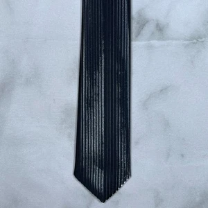 Umo Lorenzo stilvolle schwarze handgewebte metallische Mikrofaser-Krawatte - Bild 1 von 7