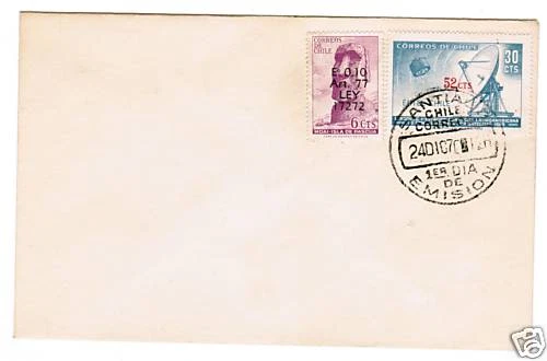 Chile 1970 FDC Moai Isla de Pascua Ley 17.272 Espacio  Foto 1 de 1