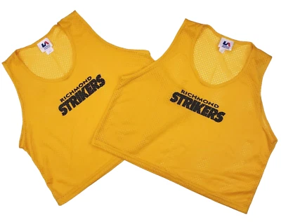 2 Kids Soccer Practice Jerseys Yellow Richmond Strikers Virginia Youth Small S   - Image 1 of 4