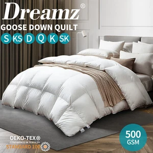 Dreamz Quilts Goose Down Quilt 500GSM Duvet Doona All Season Winter Queen King - Picture 1 of 78