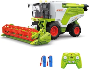 RC Farm Tractor Toy for Kids, 2.4G Remote Control Combine Harvester Truck with S - Picture 1 of 6