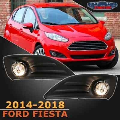 For 2014-2019 Ford Fiesta Clear Lens Fog Lights W/Bulb+Switch Kit - Image 1 of 4