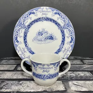 Spode Millennium Baby 2 Piece Child's Set Plate & Mug Year 2000 Exclusive - Picture 1 of 21