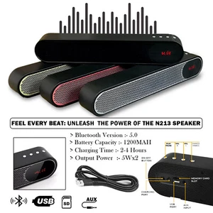 Tragbarer drahtloser Bluetooth Lautsprecher wasserdicht Stereo USB Loud Bass Speakers - Bild 1 von 12