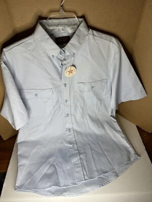 Camisa de Trabajo Larga Distancia Azul Manga Corta Nueva con Etiquetas De Colección Dos Bolsillos EE. UU. Para Hombre Grande Foto 1 de 4