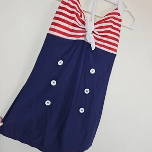 EKOUAER COSTUME DA BAGNO STILE PINUP RETRÒ donna L pantaloncino lungo integrato nuovo bagno - Foto 1 di 14