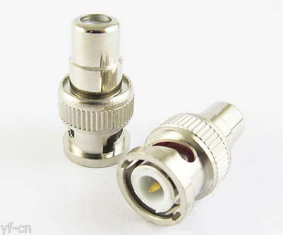 1pc BNC Male To RCA Female Jack  Straight CCTV Connector Adapter Nickel Plated - Image 1 of 4