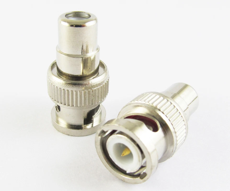 20pcs BNC Male To RCA Female Jack Straight CCTV Connector Adapter Nickel Plated - Image 1 of 4