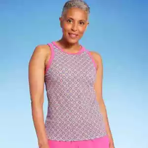 New Target Lands' End Women's UPF 50 High Neck Tankini Top Size XS 2-4 Fast Ship - Picture 1 of 4