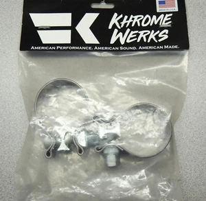 KHROME WERKS 1.25" WIDE STAINLESS MUFFLER CLAMPS (PAIR) F/ 1.75" INLET MUFFLERS - Picture 1 of 3