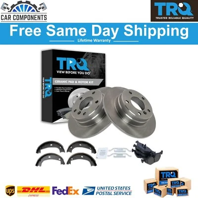 TRQ Rear Brake Pad & Rotor Kit Fits For 1992-1999 BMW 318iS 328iS - Image 1 of 4