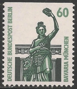 Alemania Berlín #9N549 (A174) en muy buen estado sin montar o nunca montada - 1987 60pf Baviera Munich, estatua de bronce - Imagen 1 de 1