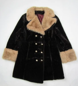Vtg 60s 70s Penny Lane Faux Fur Coat Jacket Women's Sz S Mod Mid Century Boho - Picture 1 of 13