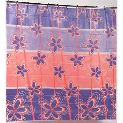 Posy Peva Shower Curtain with Built in Hooks Carnation Home Fashions Pink Purple - Image 1 of 2