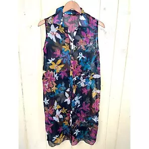 Copricostume da bagno gilet camicetta trasparente top G di Giuliana Medium TOPPER HSN NUOVO - Foto 1 di 14