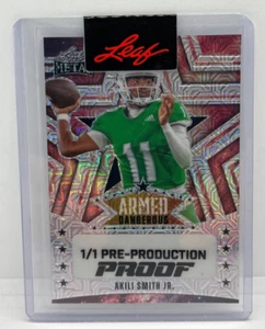 2024 Foglia Metallo Akili Smith Jr Pre-Produzione Proof 1/1 Armato e Pericoloso Oregon - Foto 1 di 2