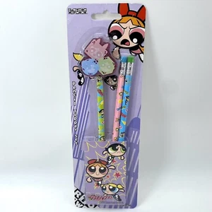 Set Topper Matite Vintage Powerpuff Ragazze Cartoon Network 1999 Accessori Scuola - Foto 1 di 6
