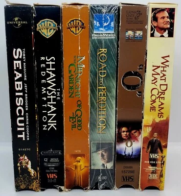 Vintage LOT of 6 VHS Seabiscuit Shawshank Redemption "O" What Dreams May Come 🍿 - Image 1 of 4