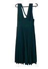 Asos Womens A Line Dress Green Pleated Midi Party Cocktail Size 10