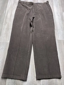 Vintage Haggar Mens Corduroy Pants Dark Brown Size 38x29 NWT Comfort Waistband - Picture 1 of 14
